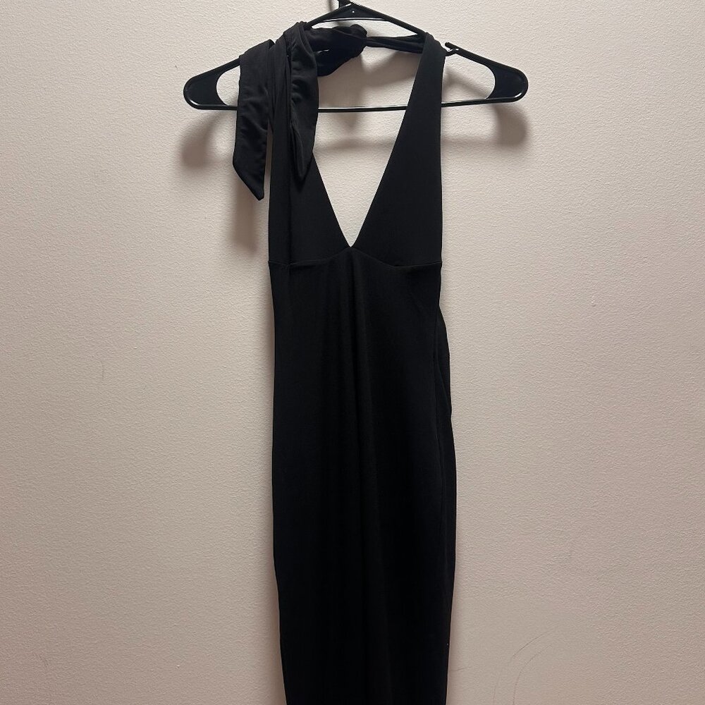 Nookie x REVOLVE Illegal Halter Gown Black Size S (Hemmed Shorter)